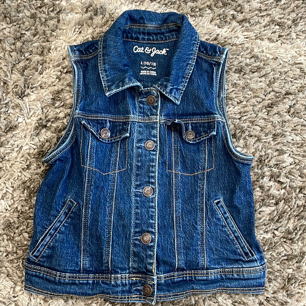 Cat & Jack Denim Vest Size 10/12